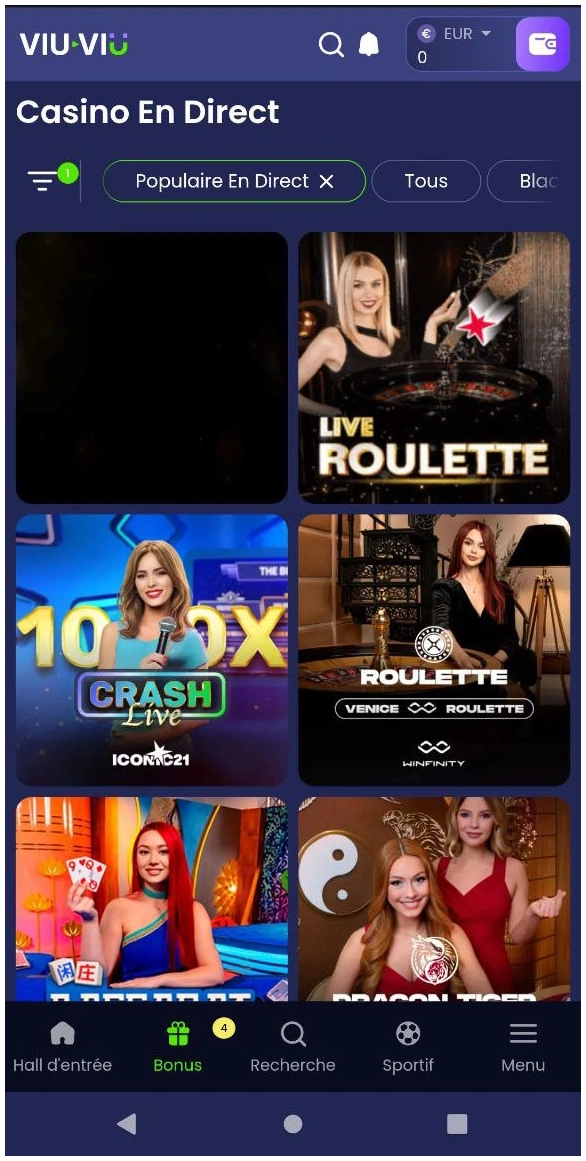Jeux de table populaires en live Viu Viu