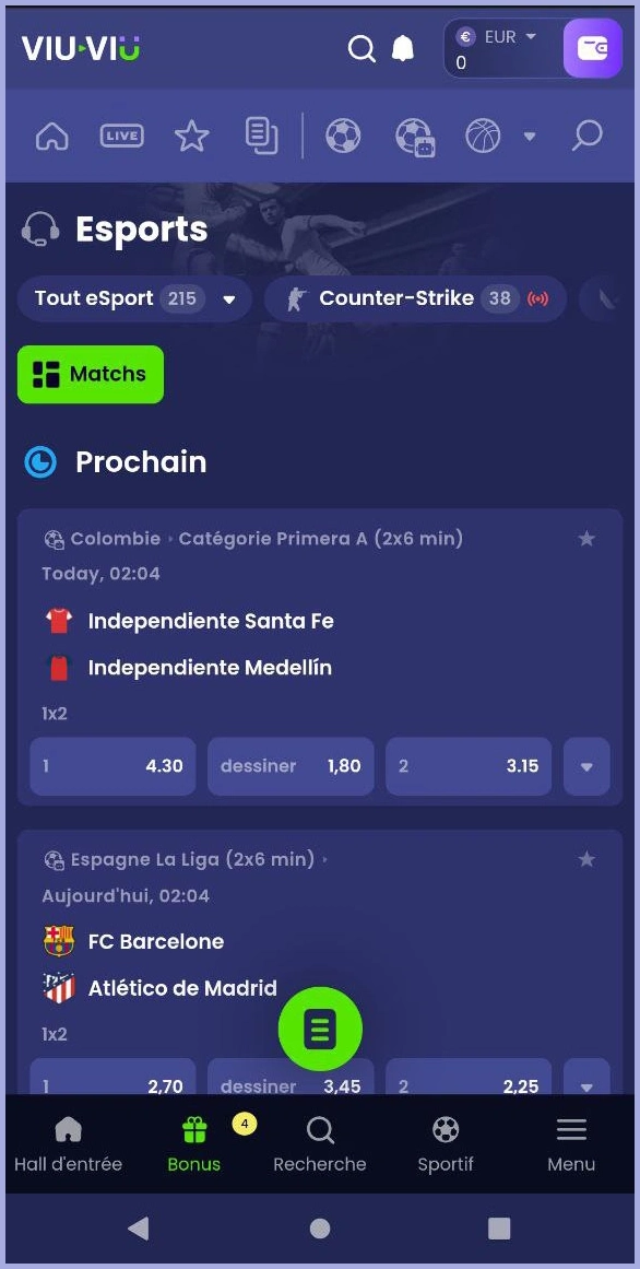 Tournois eSports en ligne sur Viu Viu Casino